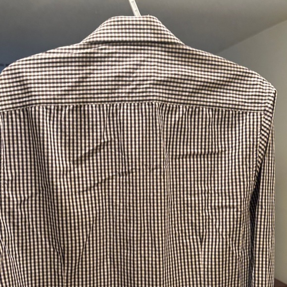 Kenneth Cole Reaction Men's Black/Tan and White Gingham Shirt - Picture 7 of 8
